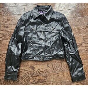 Vintage Rampage Jacket  M Black  Faux Leather Moto Grunge Y2k Fairy Goth 90s